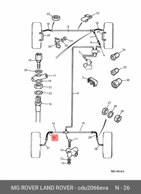Тормозной шланг CDU2066EVA MG ROVER LAND ROVER