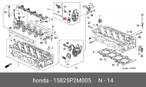 Прокладка, выпускной трубопровод 15825P2M005 HONDA