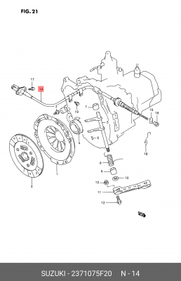 Трос, управление сцеплением 23710-75F20 SUZUKI