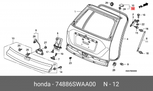 Деталь 74886SWAA00 HONDA