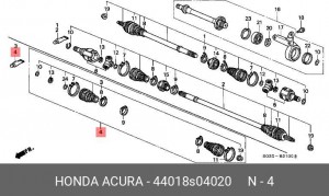 Пыльник ШРУСа (комплект) 44018S04020 HONDA