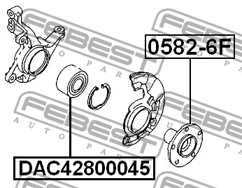 Подшипник ступицы колеса DAC42800045 FEBEST