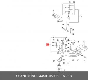 Рычаг независимой подвески колеса, подвеска колеса 4450105005 SSANG YONG