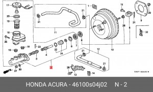 Главный тормозной цилиндр 46100S04J02 HONDA