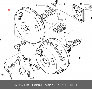 Усилитель тормозной системы 9567205280 ALFA FIAT LANCIA