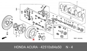 Тормозной диск 42510S84A50 HONDA