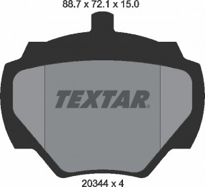 Комплект тормозных колодок, диско 2034402 TEXTAR