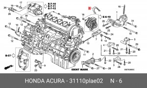 Поликлиновой ремень 31110-PLA-E02 HONDA