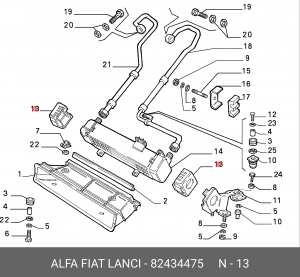 Кронштейн, масляный радиатор 82434475 ALFA FIAT LANCIA