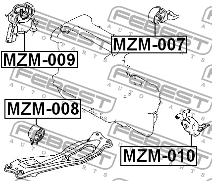 Подушка двигателя MZM009 FEBEST