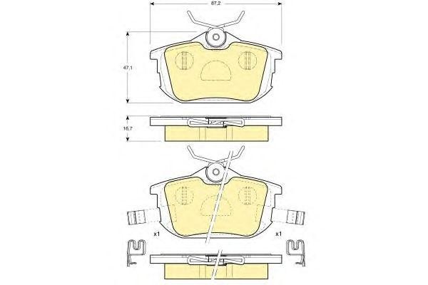 Комплект тормозных колодок, диско 6113141 GIRLING
