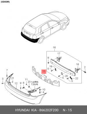Абсорбер бампера 866202F200 HYUNDAI KIA