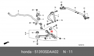 Сайлентблок 51393-SDA-A02 HONDA