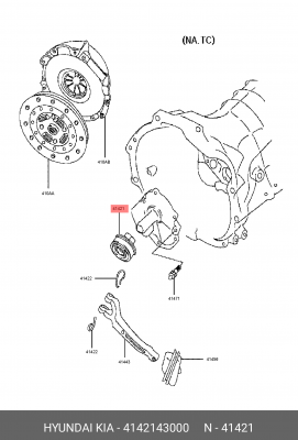 Выжимной подшипник 4142143000 HYUNDAI KIA
