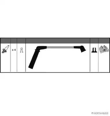 Ккомплект проводов зажигания J5380502 H B JAKOPARTS NIPPARTS