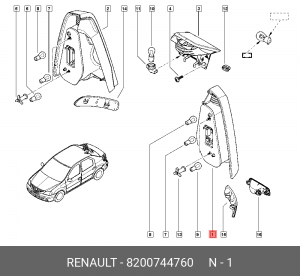Фонарь задний 8200744760 RENAULT