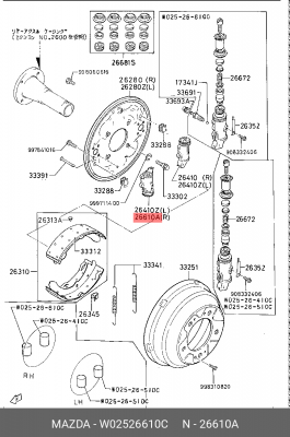 Колесный тормозной цилиндр W02526610C MAZDA