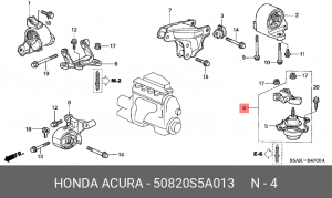 Подушка двигателя 50820-S5A-013 HONDA
