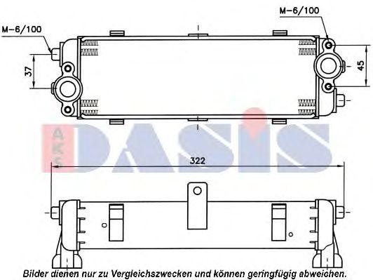масляный радиатор, двигательное масло 176180N AKS DASIS