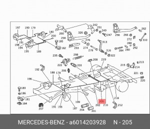 Шланг тормозной A 601 420 39 28 MERCEDES BENZ