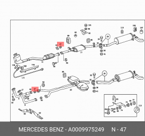 Кольцо уплотнительное системы ОГ A 000 997 52 49 MERCEDES BENZ