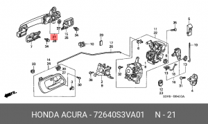 Ручка двери наружная 72640S3VA01 HONDA