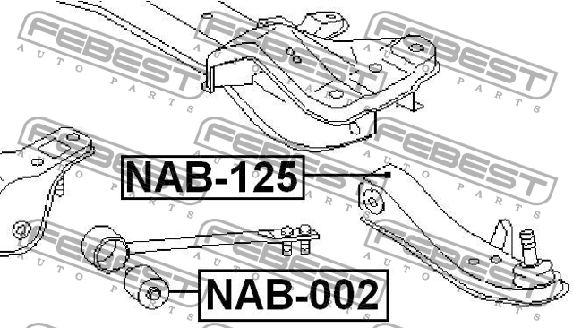 Сайлентблок NAB-002 FEBEST