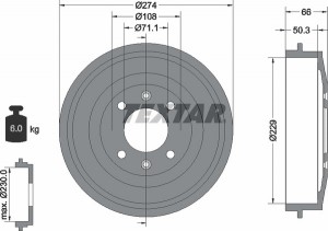 Тормозной барабан 94010300 TEXTAR