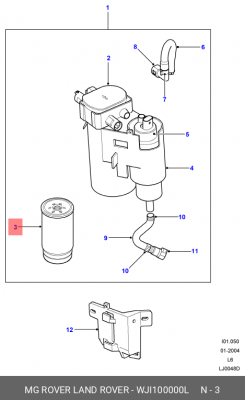 Топливный фильтр WJI100000L MG ROVER LAND ROVER