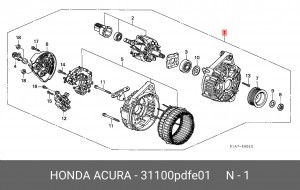Генератор 31100PDFE01 HONDA