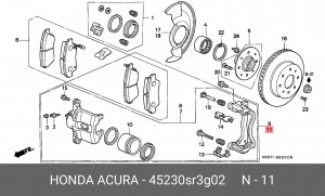 Тормозной суппорт 45230SR3G02 HONDA