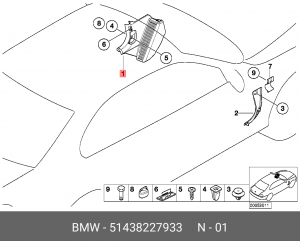 Обшивка боковая 51 43 8 227 933 BMW