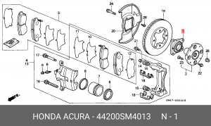 Комплект подшипника ступицы колеса 44200SM4013 HONDA