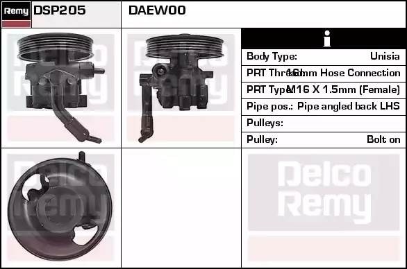 Гидравлический насос, рулевое управление DSP205 DELCO REMY
