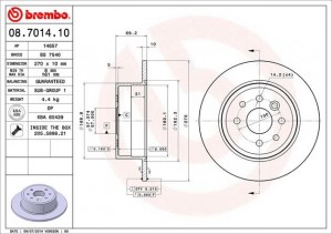 Тормозной диск 08.7014.10 BREMBO