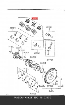 Кольца поршневые K8Y2-11-SD0 MAZDA