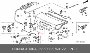 Дверь багажника 68500S5PA01ZZ HONDA