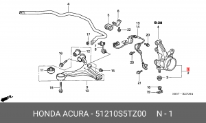 Поворотный кулак, подвеска колеса 51210S5TZ00 HONDA