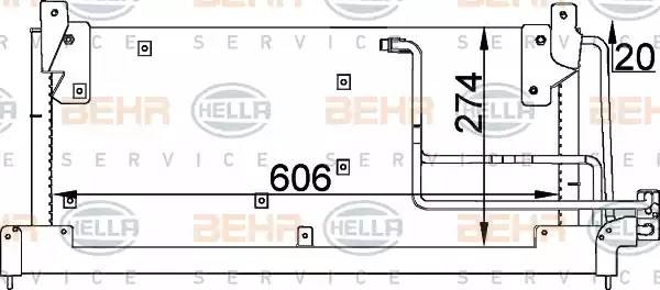 Конденсатор, кондиционер 8FC351037591 HELLA