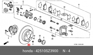 Диск тормозной 42510SZ3900 HONDA
