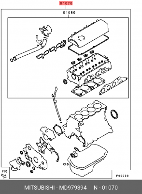 Комплект прокладок, двигатель MD979394 MITSUBISHI