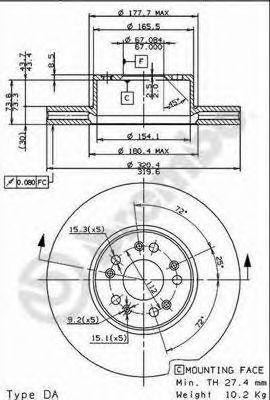 Тормозной диск 09.8726.10 BREMBO