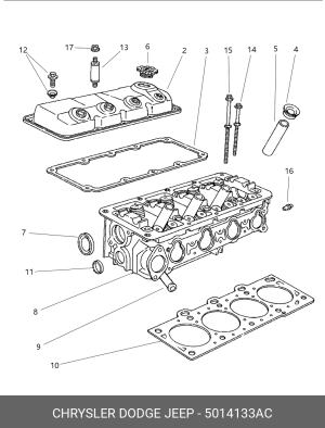 Комплект прокладок, головка цилиндра 5014 133AC CHRYSLER