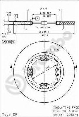 Тормозной диск 08.2162.10 BREMBO