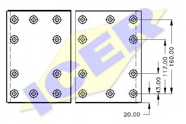 Комплект тормозных башмаков, барабанные тормоза 21990800 ICER
