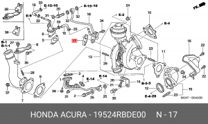 Прокладка, выпускной трубопровод 19524RBDE00 HONDA
