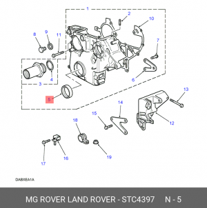 Уплотняющее кольцо, коленчатый вал STC4397 LAND ROVER
