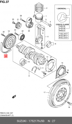Поликлиновой ремень 17521-79J50 SUZUKI