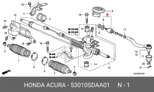 Осевой шарнир, рулевая тяга 53010-SDA-A01 HONDA