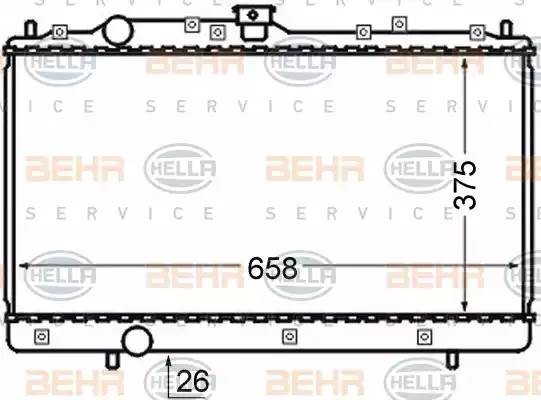 Радиатор, охлаждение двигател 8MK376726611 HELLA